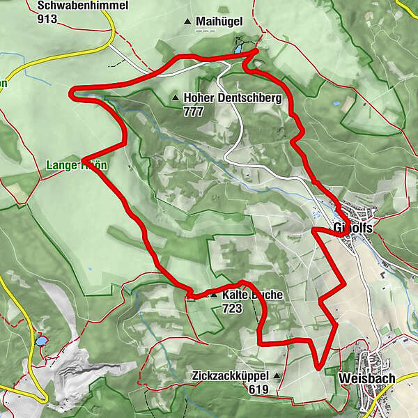 Rhön Rundweg 3 Oberelsbach Rhön BERGFEX Wanderung Tour Bayern