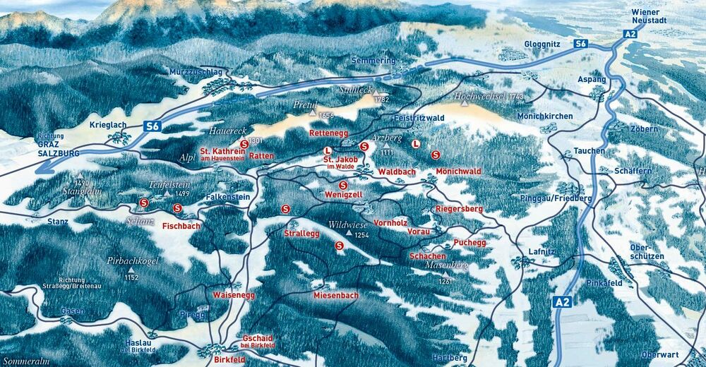 План лыжни Лыжный район Rettenegg