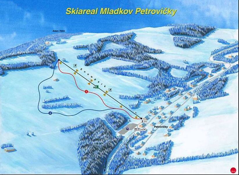 PistenplanSkigebiet Mladkov - Petrovičky