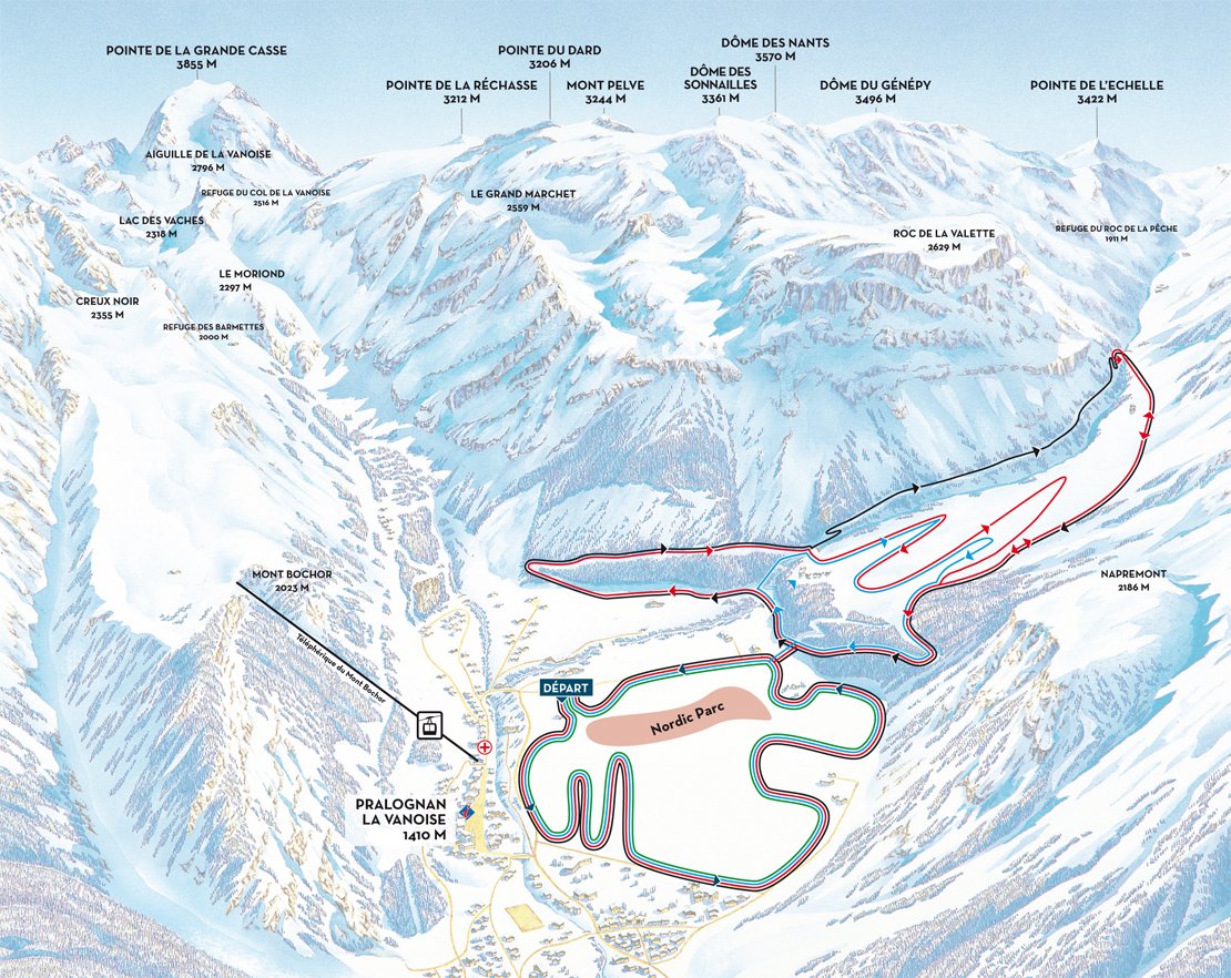 Bergfex Plan Des Pistes Pralognan La Vanoise Ski De Fond Pralognan La