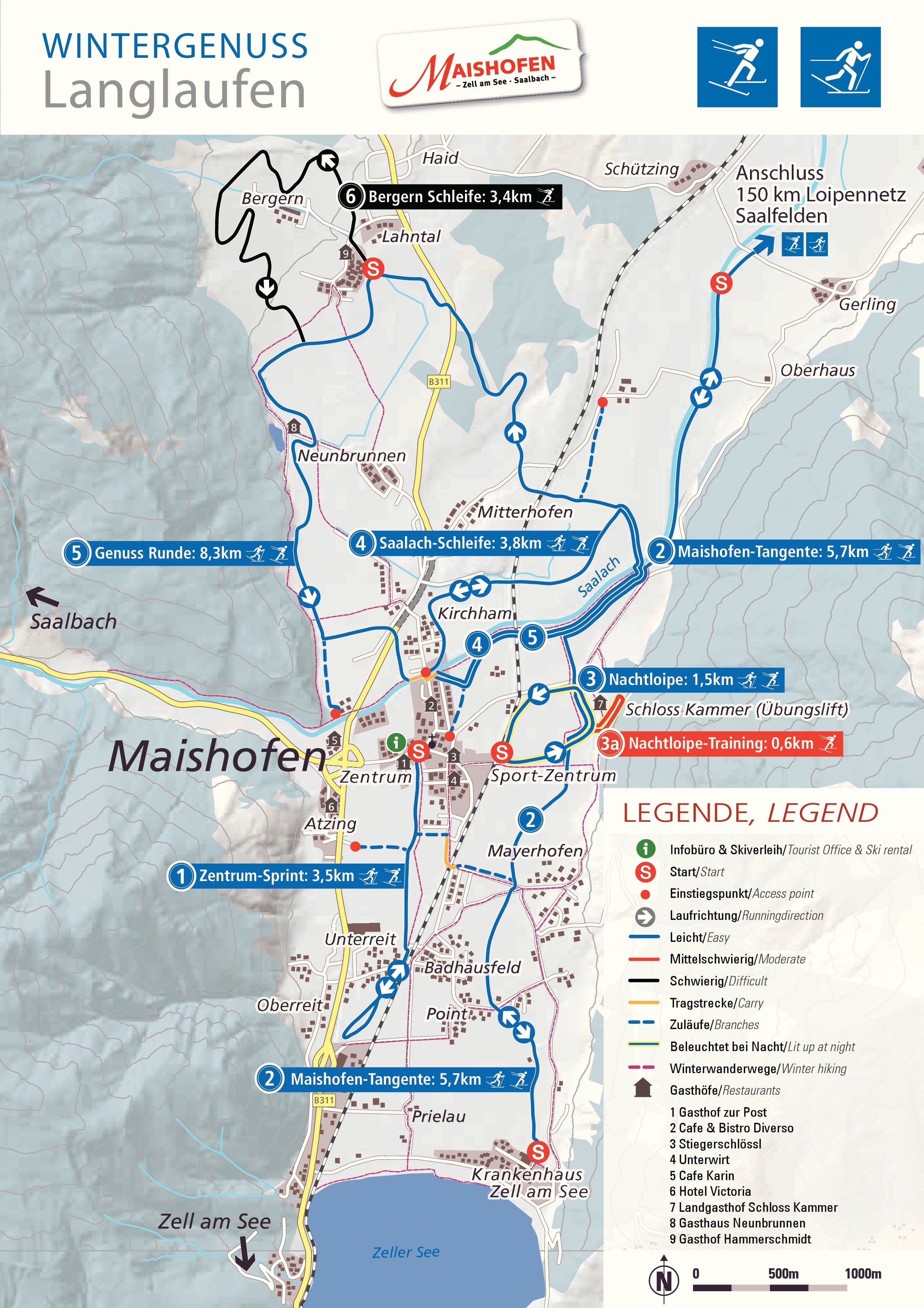 BERGFEX: Loipenplan Maishofen: Langlaufen Maishofen