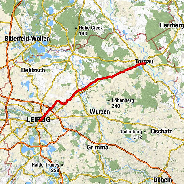 35+ Großer Teich Torgau Radweg, Torgau zum dritten, einmal um den