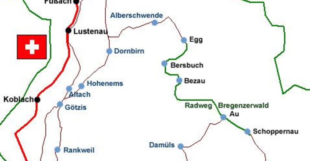 Radweg-Walgau-Rheintal-Bodensee - BERGFEX - Radfahren - Tour Vorarlberg