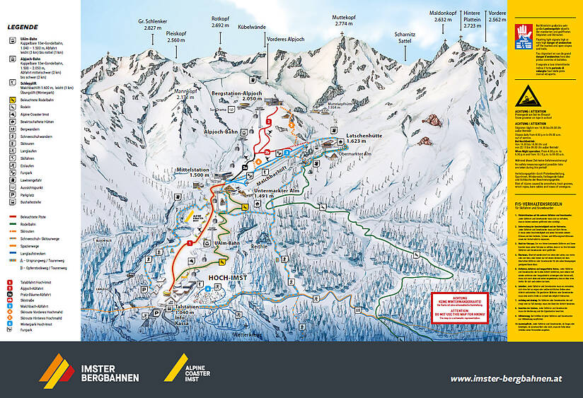 PistenplanSkigebiet Imster Bergbahnen
