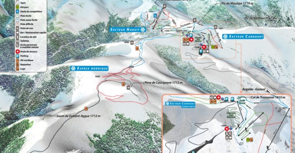 План лыжни Лыжный район Hautacam