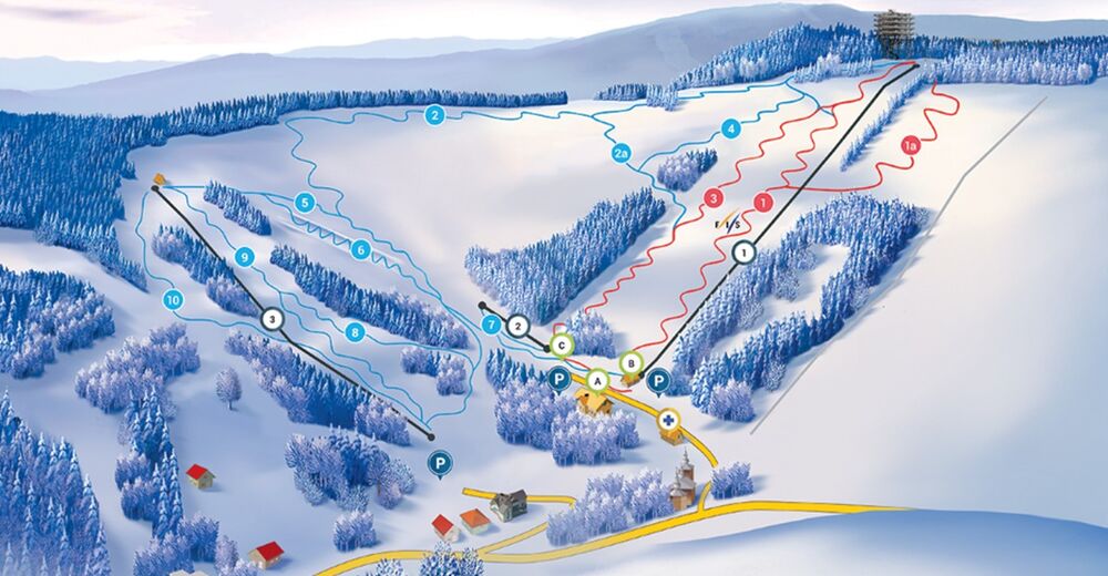 Plan skijaških staza Skijaško područje Słotwiny Arena
