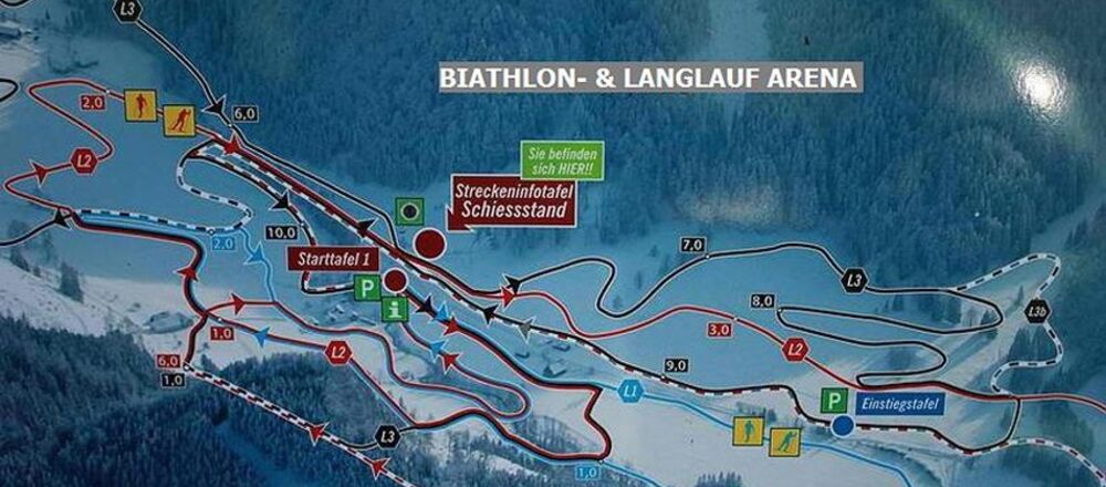 Loipenplan Rosenau am Hengstpaß - Biathlon- & Langlaufzentrum Innerrosenau