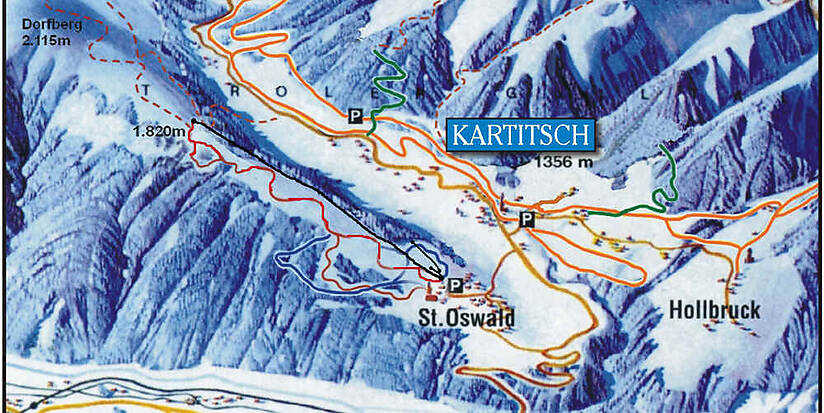 PistenplanSkigebiet Kanterlift / Kartitsch - Osttirol