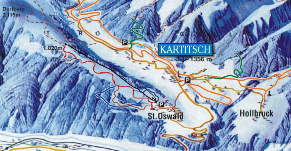 Piste map Ski resort Kanterlift / Kartitsch - Osttirol