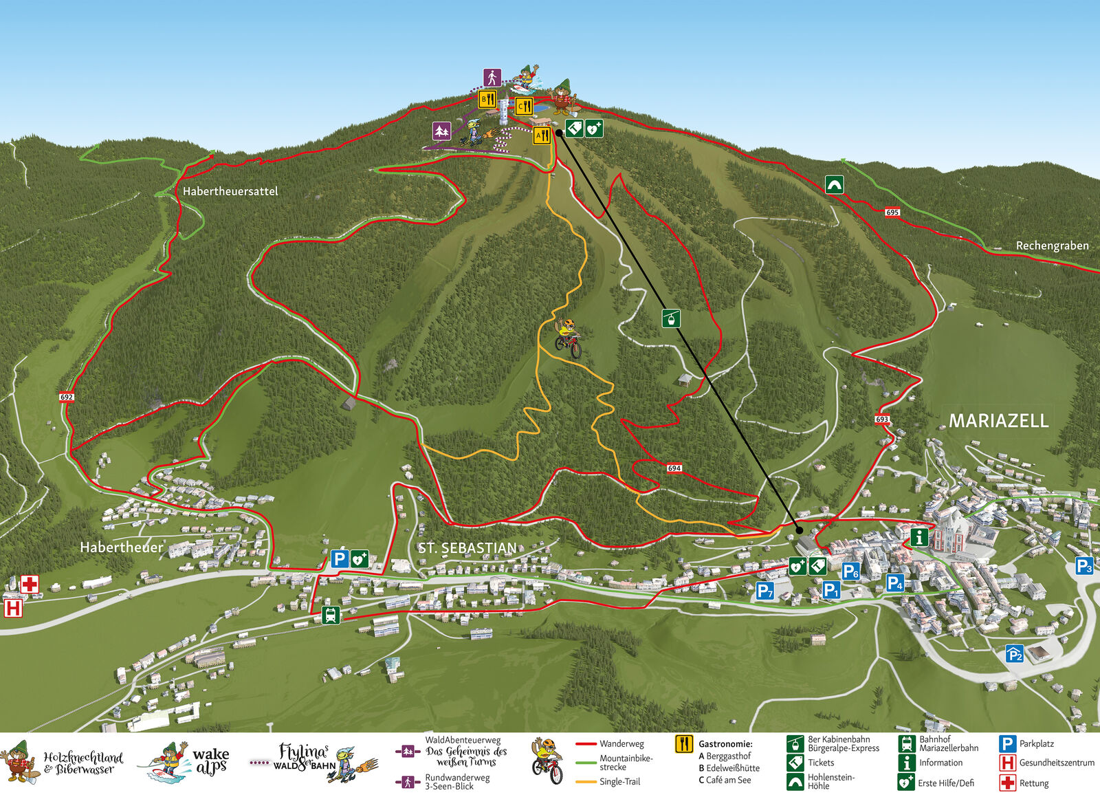 Pistenplan Skigebiet Mariazeller Bürgeralpe