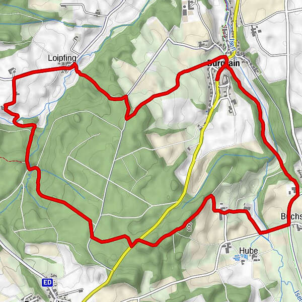 IsenBurgrain Loipfing BERGFEX Wanderung Tour Bayern