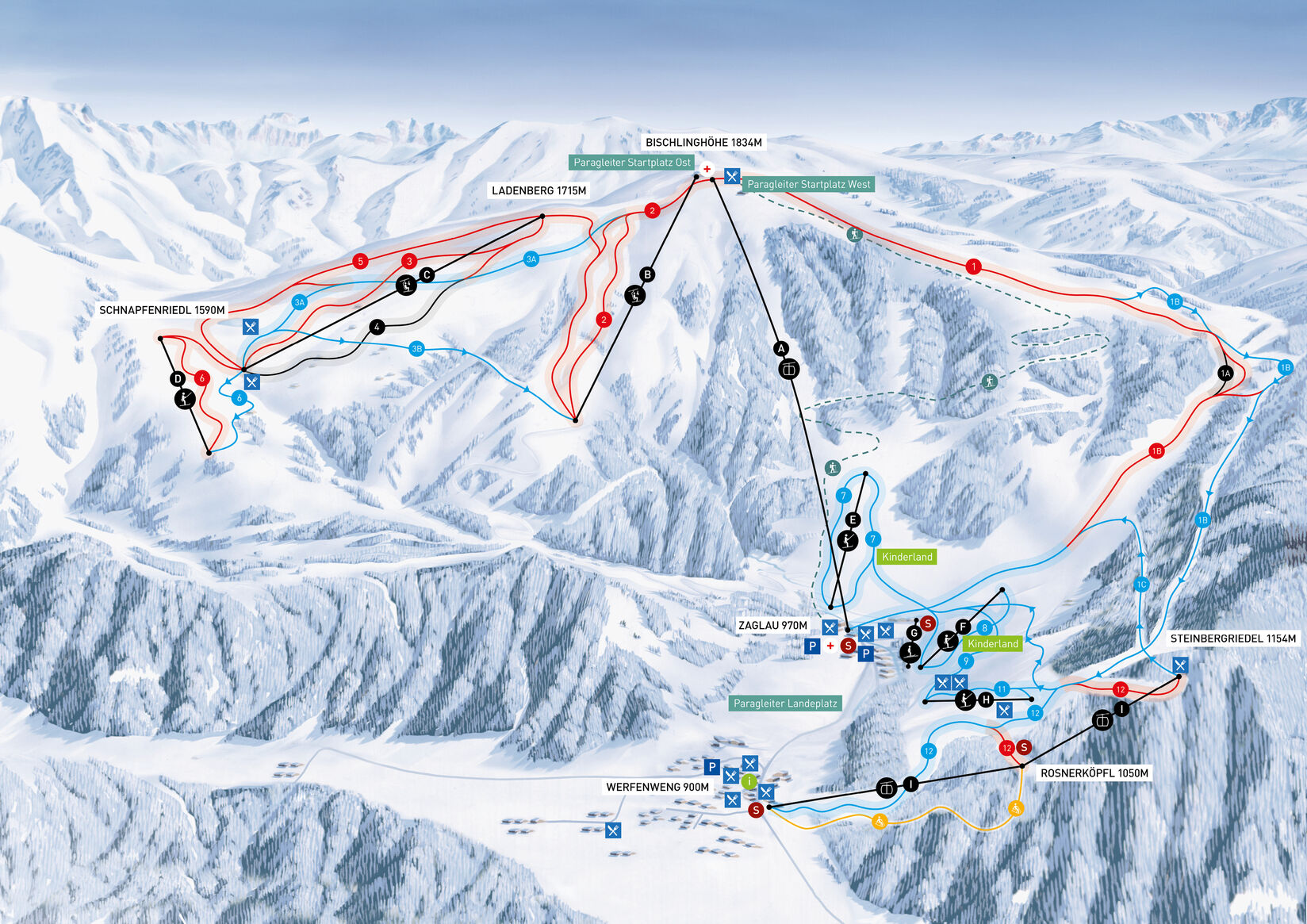 PistenplanSkigebiet Werfenweng