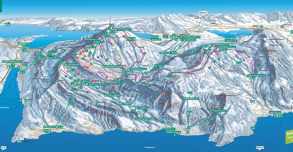 Mapa stoków Ośrodek narciarski Rigi