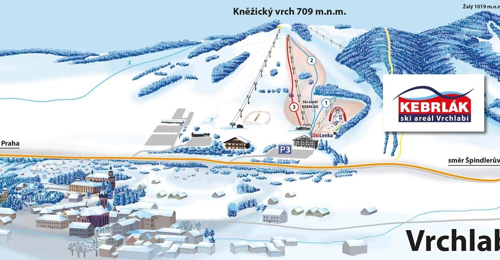 Mappa delle piste Comparto sciistico Vrchlabí - Kněžický vrch