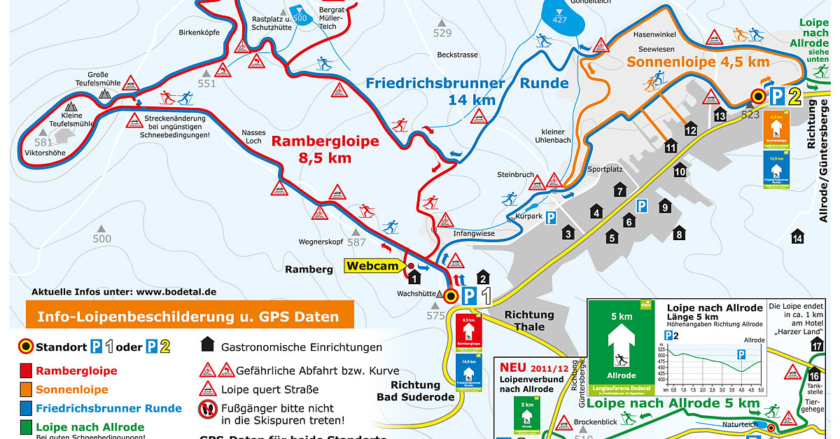BERGFEX: Loipenplan Friedrichsbrunn - Thale / Bodetal: Langlaufen
