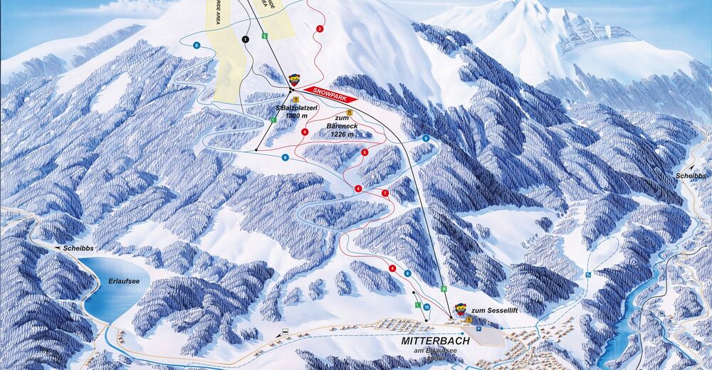 План лыжни Лыжный район Gemeindealpe / Mitterbach