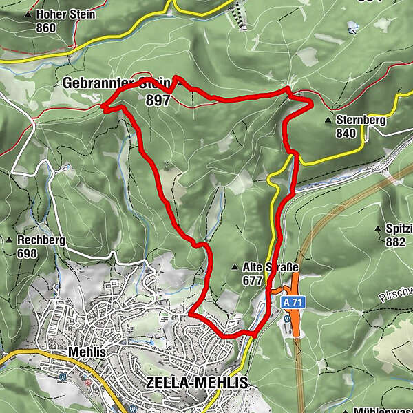 Wanderung über den Gebrannten Stein zum Veilchenbrunnen Zella