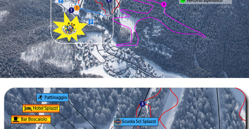 Pistenplan Skigebiet Spiazzi di Gromo / Boario