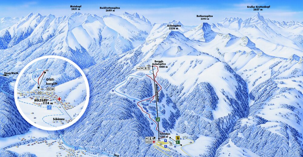 Plan de piste Station de ski Jöchelspitze / Lechtaler Bergbahnen
