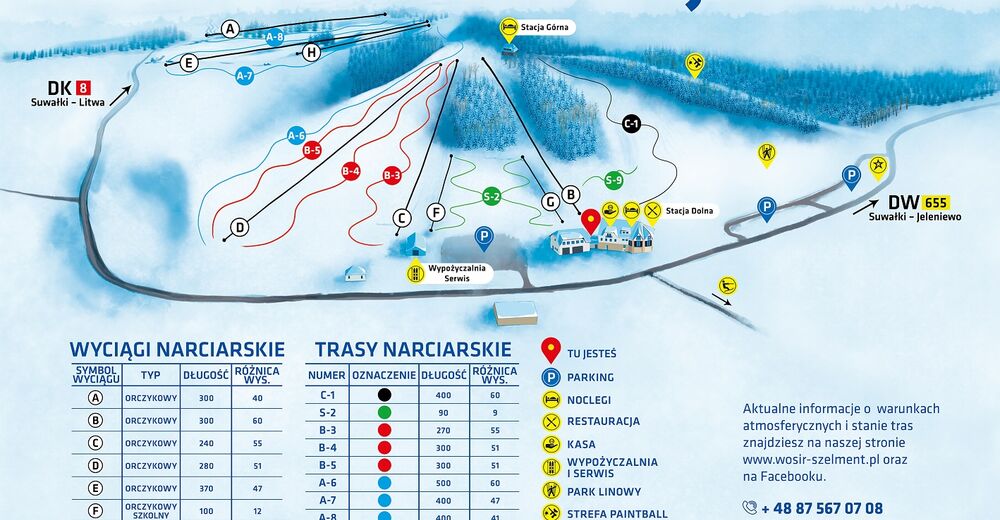 Plan de piste Station de ski Szelment