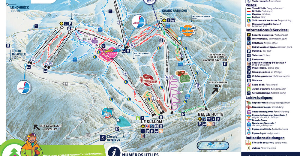 Mappa delle piste Comparto sciistico La Bresse Hautes-Vosges