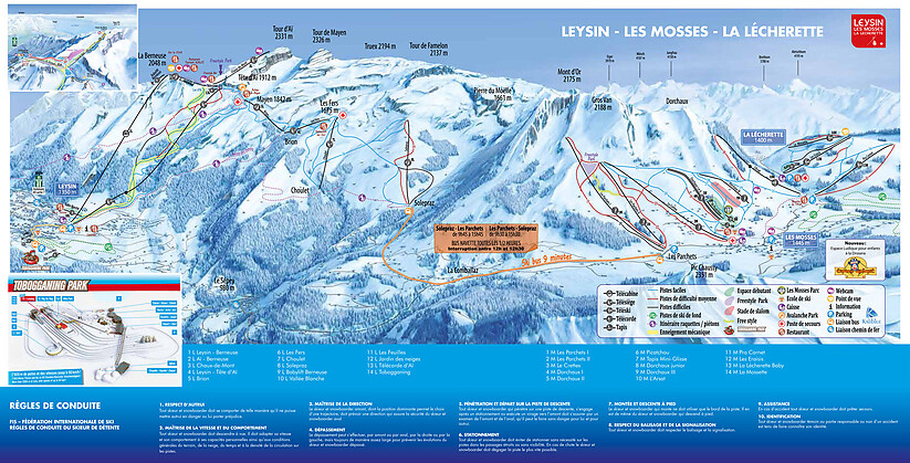 PistenplanSkigebiet Leysin - Les Mosses - La Lécherette