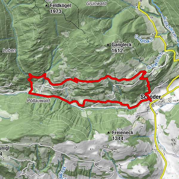 Wasserfall Schöderbergrunde BERGFEX Wanderung Tour Steiermark