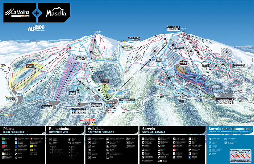PistenplanSkigebiet La Molina / Alp 2500