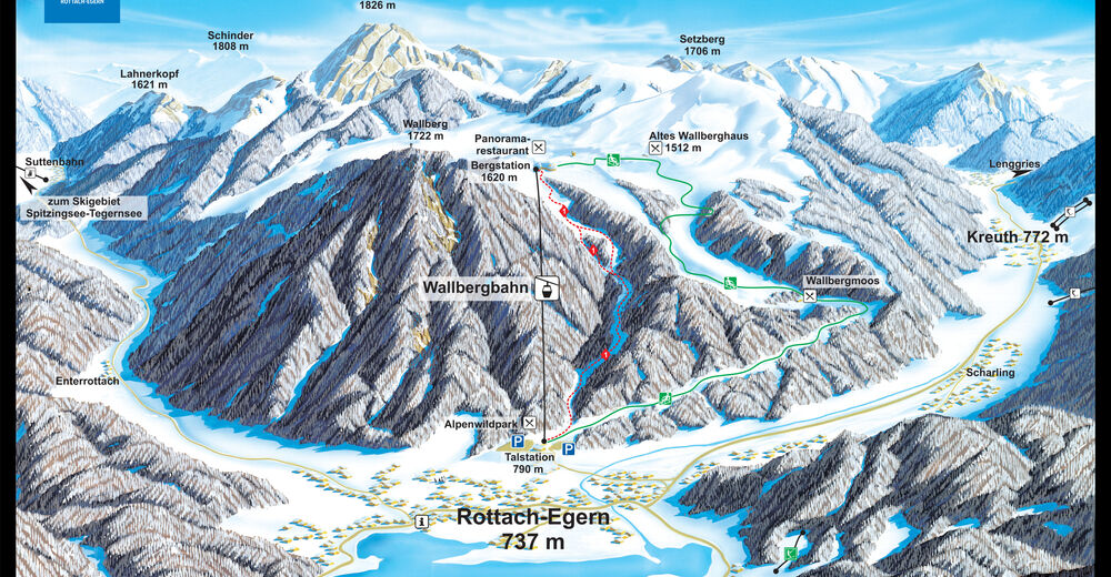 Planul pistelor Zonă de schi Wallberg Tegernseer Tal