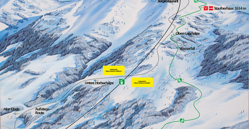 Pistenplan Skigebiet Hochgratbahn Oberstaufen - Steibis