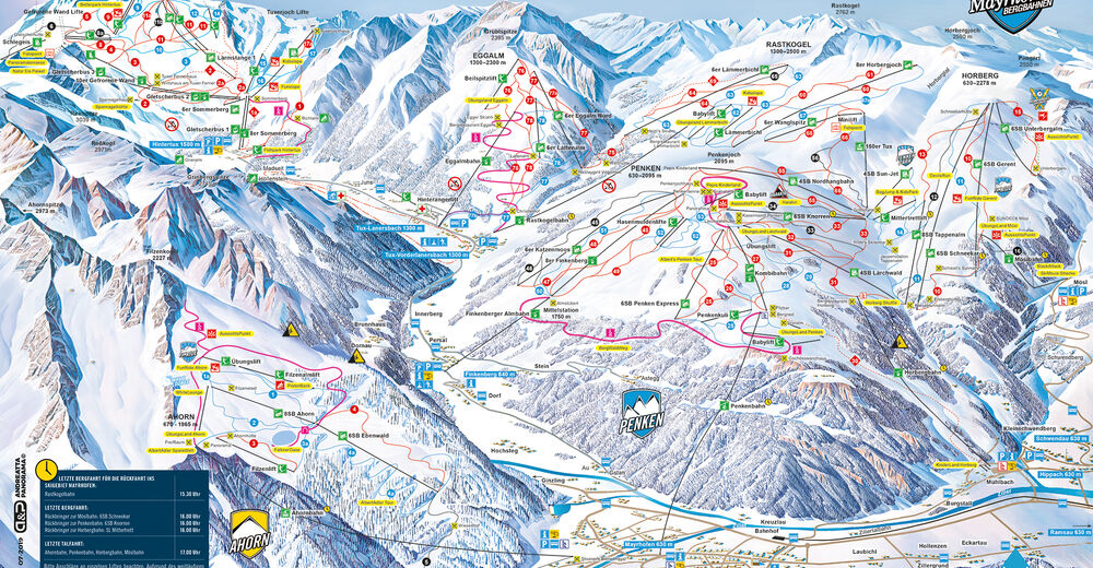 Mappa delle piste Comparto sciistico Mayrhofen / Zillertal