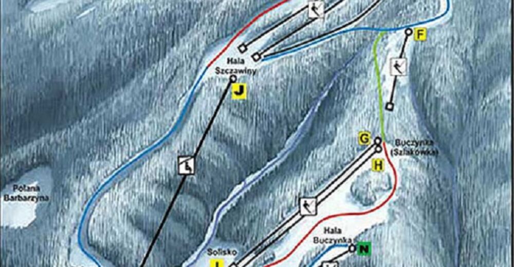 Mapa stoków Ośrodek narciarski Cypisek