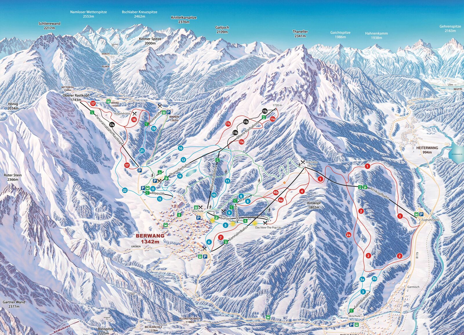 Pistenplan Skigebiet Berwang Pistenplan Skigebiet Berwang