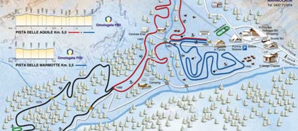 Loipenplan Marmolada Gletscher