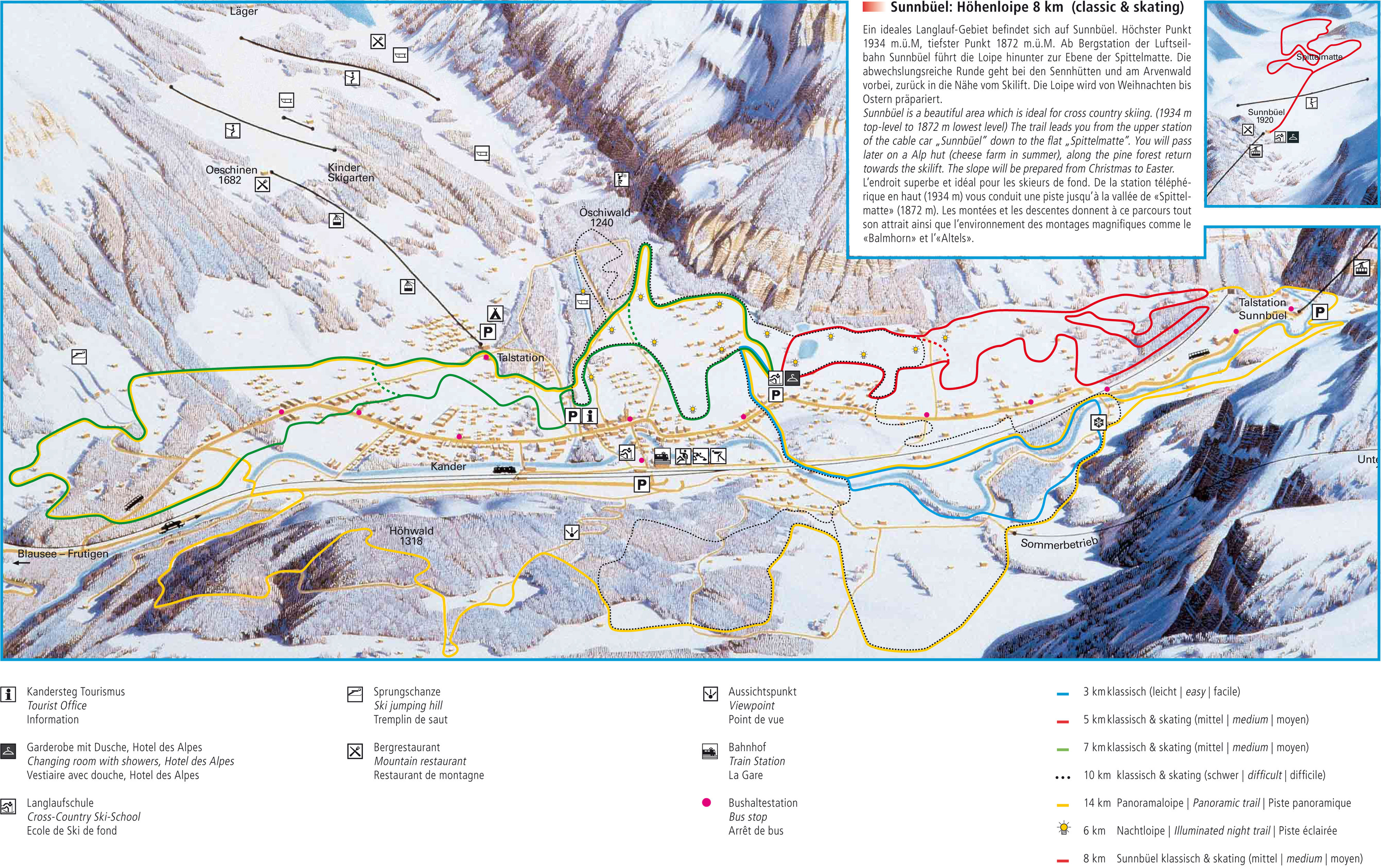 BERGFEX Trail Map Kandersteg Crosscountry skiing Kandersteg