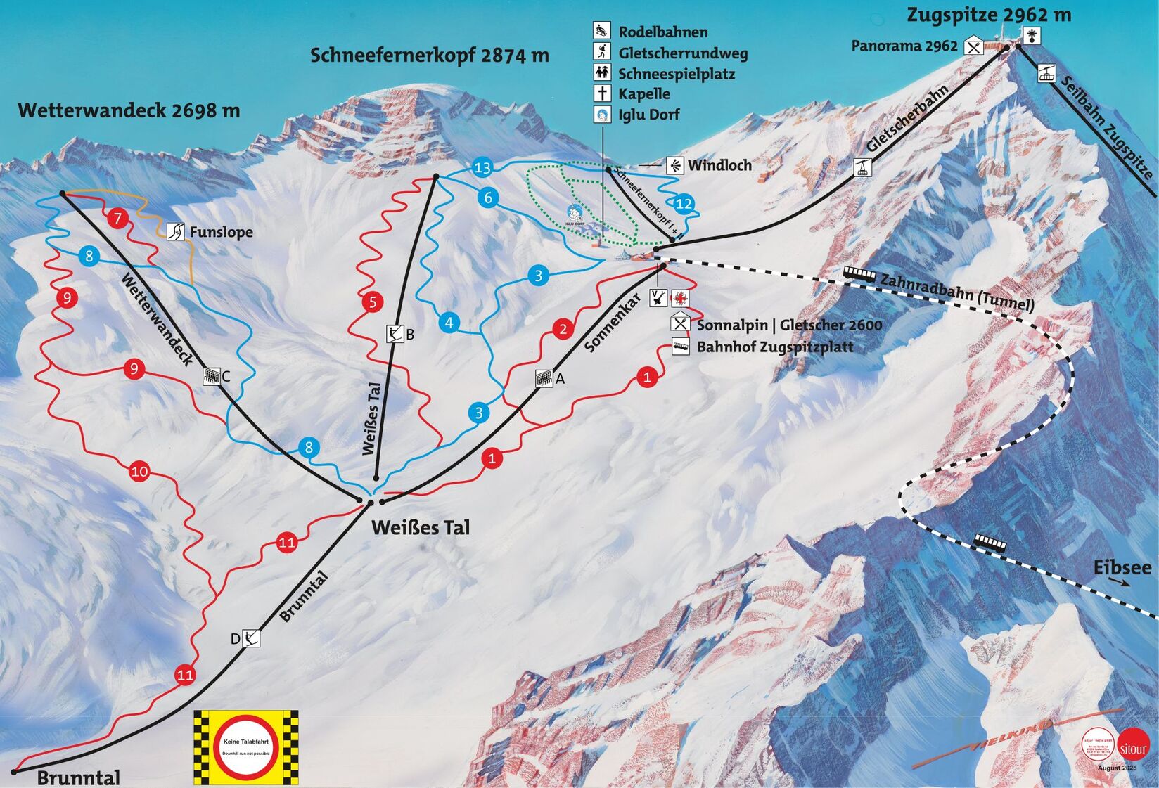 PistenplanSkigebiet Zugspitze