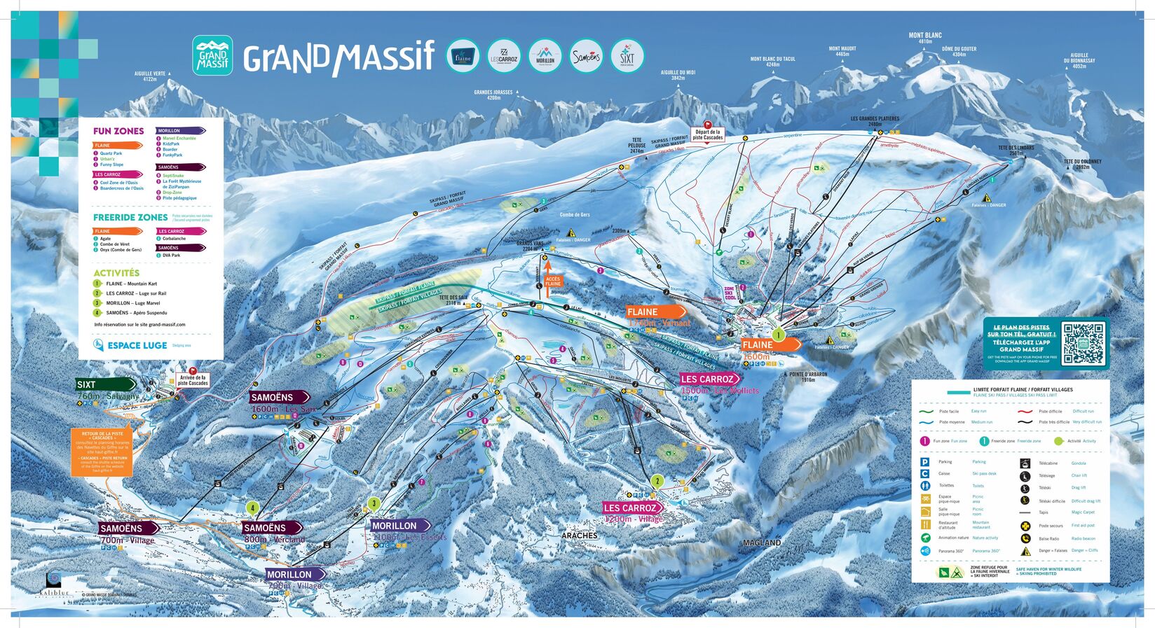 PistenplanSkigebiet Flaine / Le Grand Massif