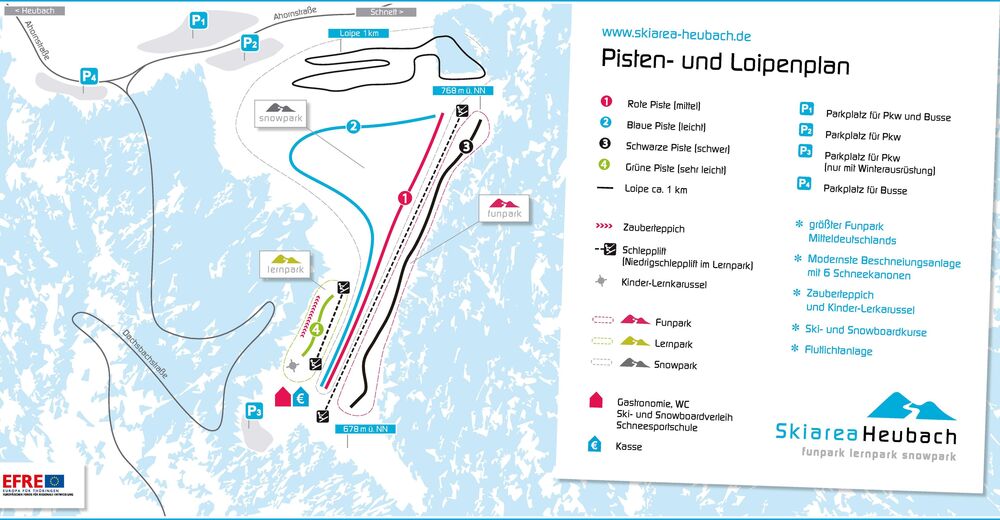 Mapa stoków Ośrodek narciarski Heubach