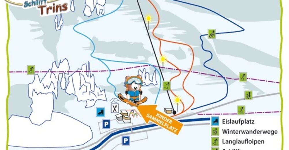 Mapa zjazdoviek Lyžiarske stredisko Trins / Wipptal