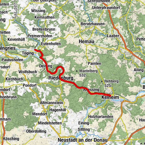 Altmühltal Radweg Etappe Dietfurt Riedenburg Kelheim BERGFEX