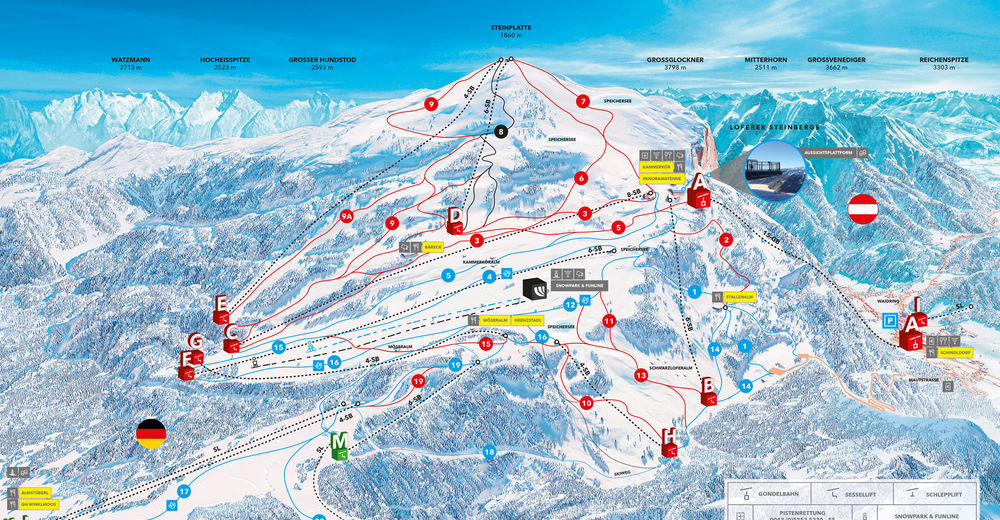 Plan skijaških staza Skijaško područje Reit im Winkl