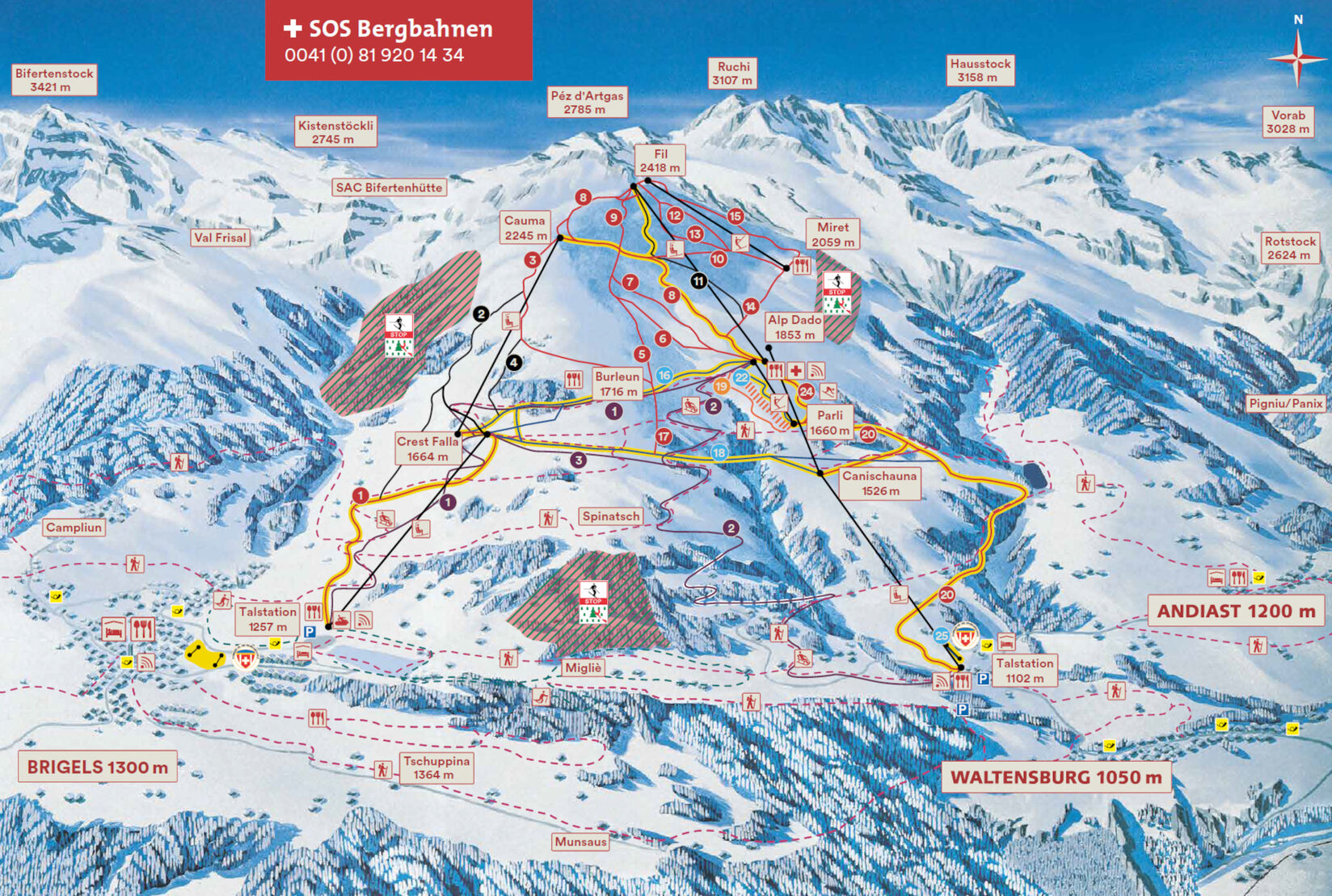 PistenplanSkigebiet Brigels Waltensburg Andiast