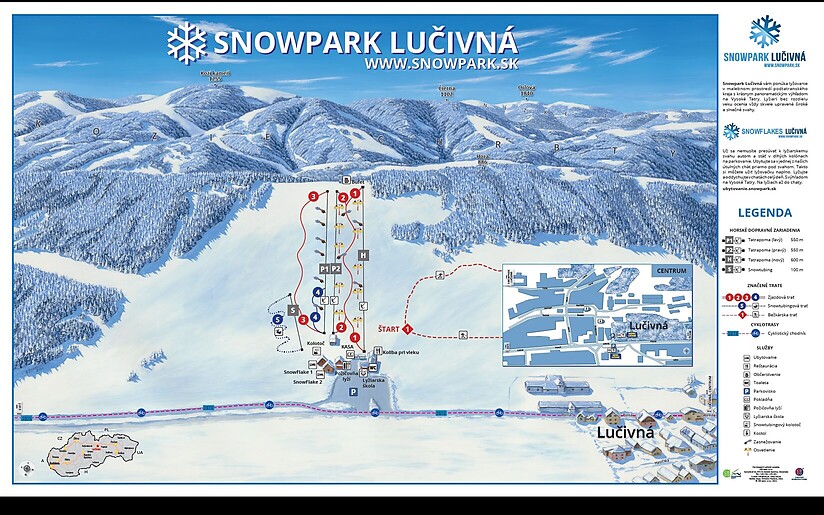 PistenplanSkigebiet Snowpark Lučivná