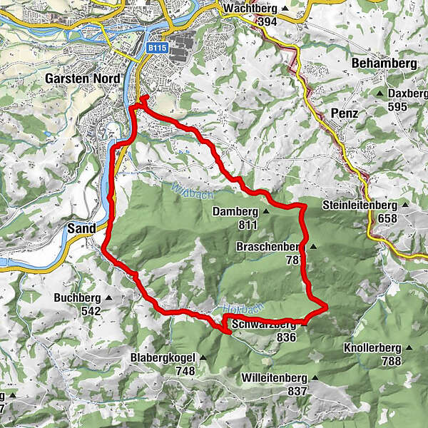 Steyr Sankt Ulrich bei Steyr Garsten Schwarzberg BERGFEX