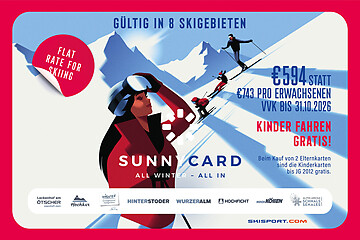 Eine Saisonkarte für 8 Skigebiete.