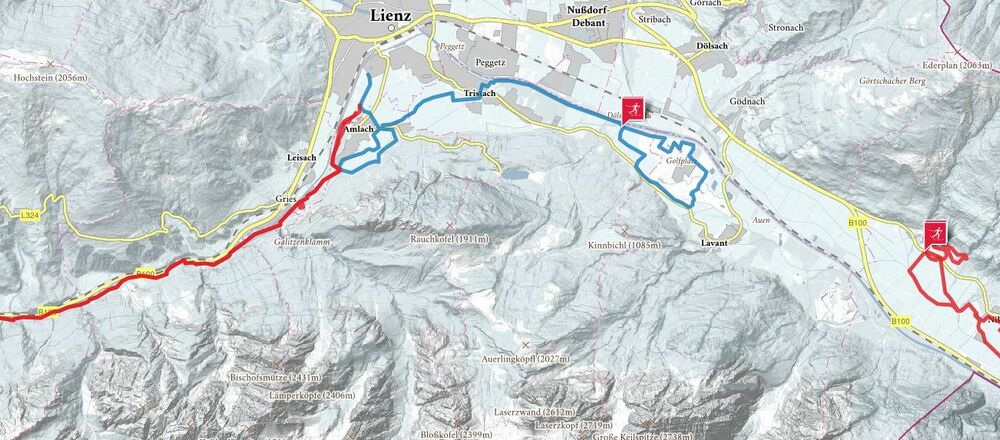 Loipenplan Ferienregion Lienzer Dolomiten