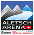 Logo Schneeschuhtouren mit Blick auf den Aletschgletscher