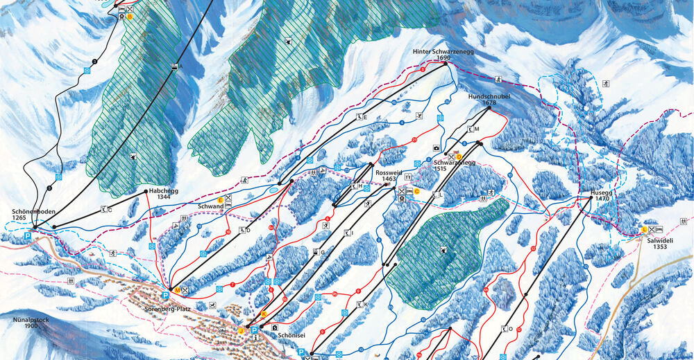 Planul pistelor Zonă de schi Sörenberg