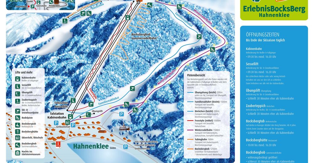 Pisteplan Skigebied Bocksberg-Hahnenklee