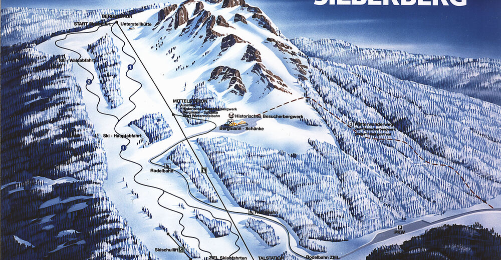 Plan skijaških staza Skijaško područje Bodenmais - Silberberg